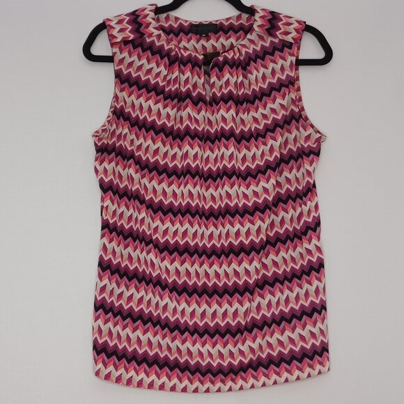 Worthington Tops - Women's Worthington Red/Black/Pink/Purple‎ Zig-Zag Pattern Top Size Medium